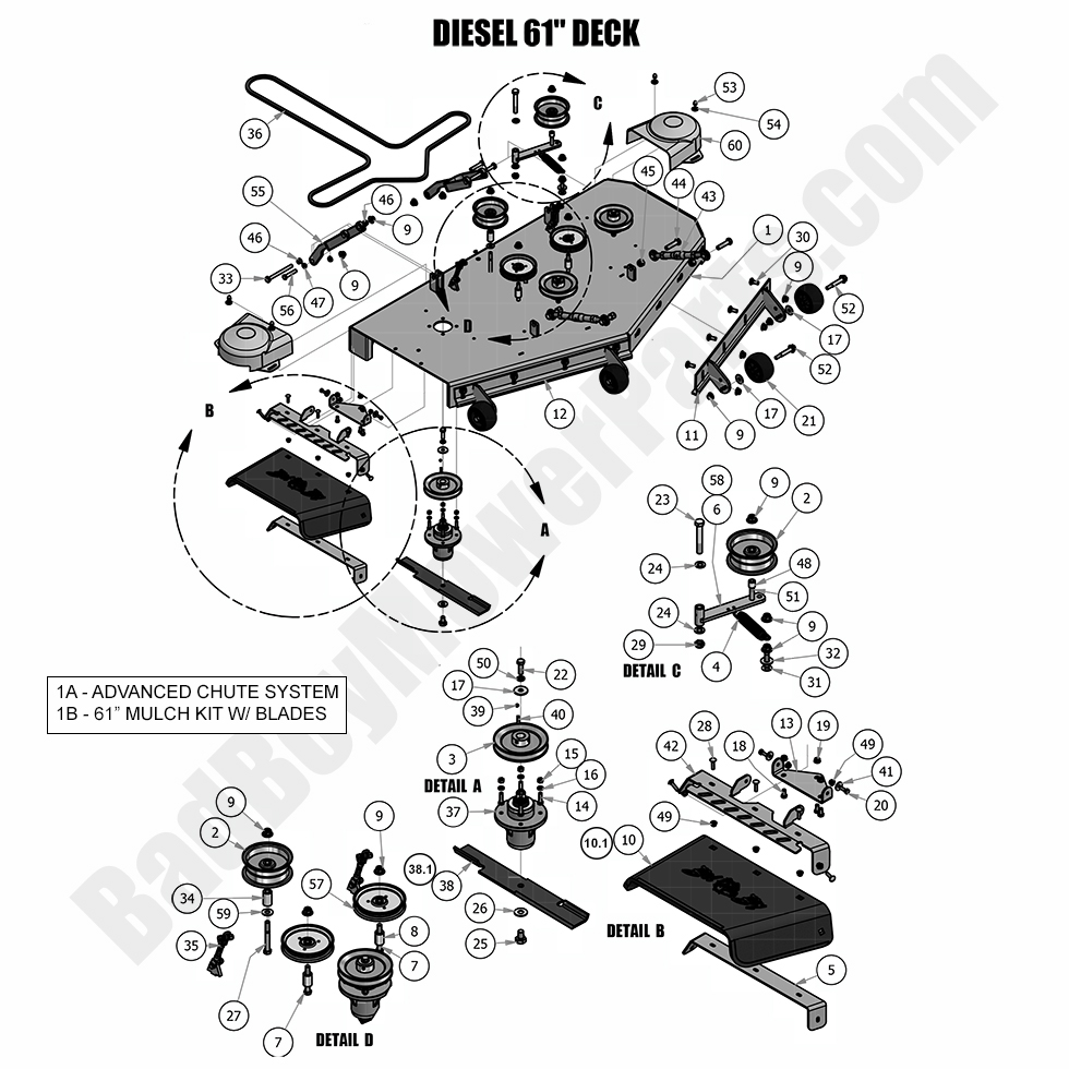2018 Diesel - 1500cc - 61" Deck Assembly